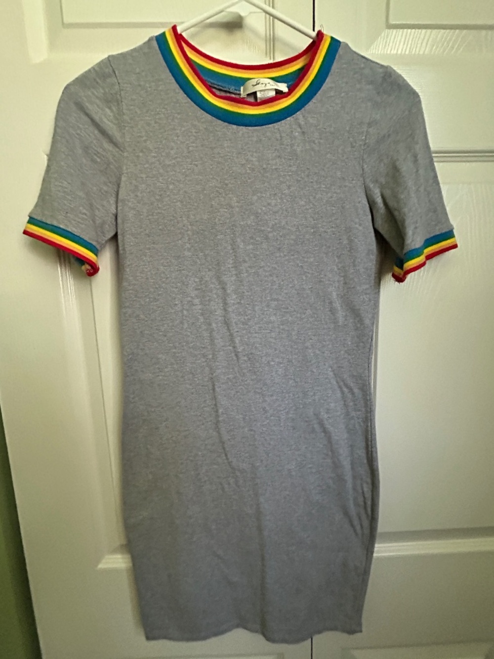 Rainbow edged t-shirt dress